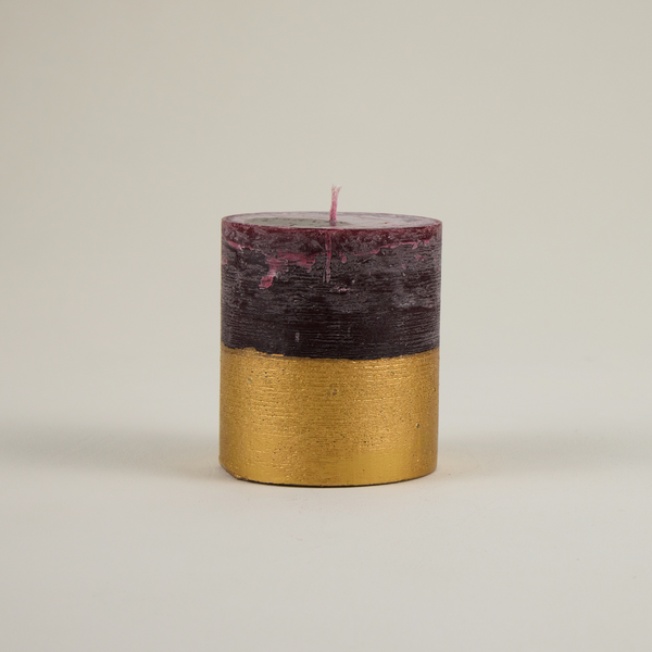 Figgy Pudding, Gold-Dipped Pillar Candle