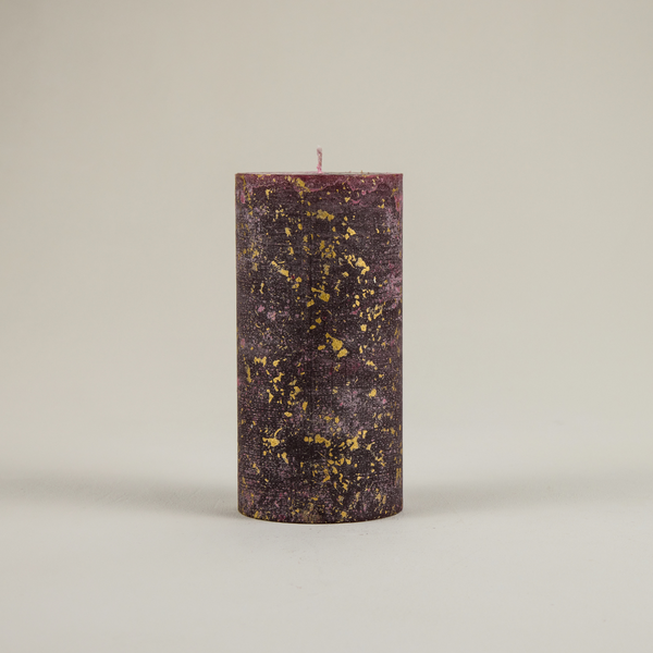 Figgy Pudding, Gold Marbled Pillar Candle
