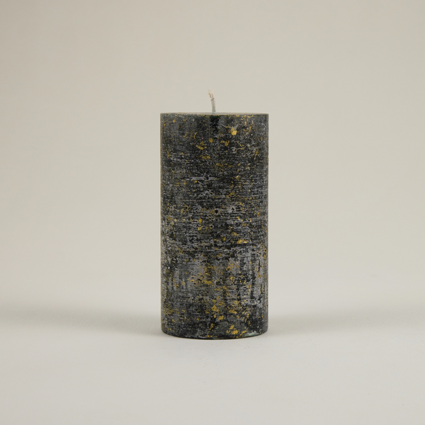 Winter Thyme, Gold Marbled Pillar Candle