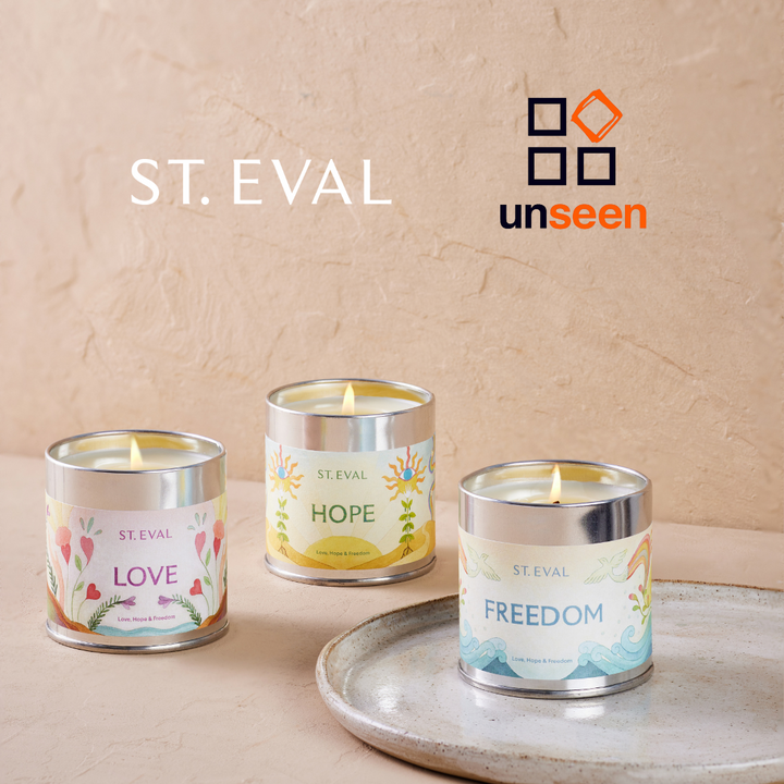 St. Eval x  Unseen Love, Hope & Freedom Tin Candles