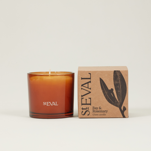 Bay & Rosemary, Amber Glass Candle