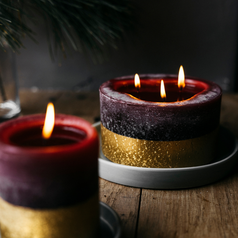 Figgy Pudding, Gold-Dipped Multiwick Candle