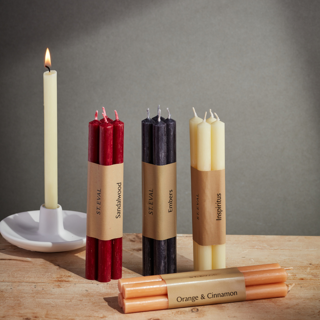 Ivory 1/2"x 6" Candles, Bundle of 4 ST. EVAL