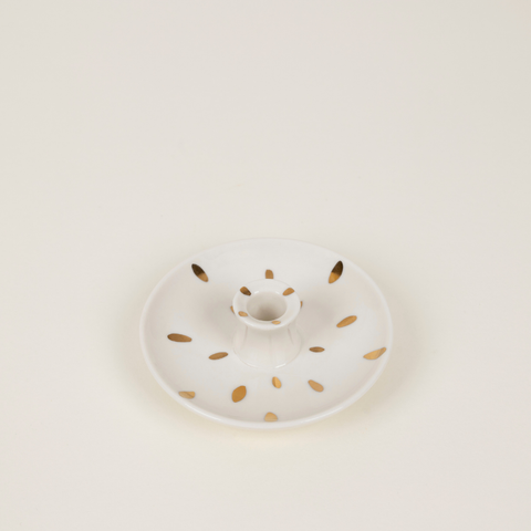 Gold Brushmarks, 1/2" Candle Holder without Handle