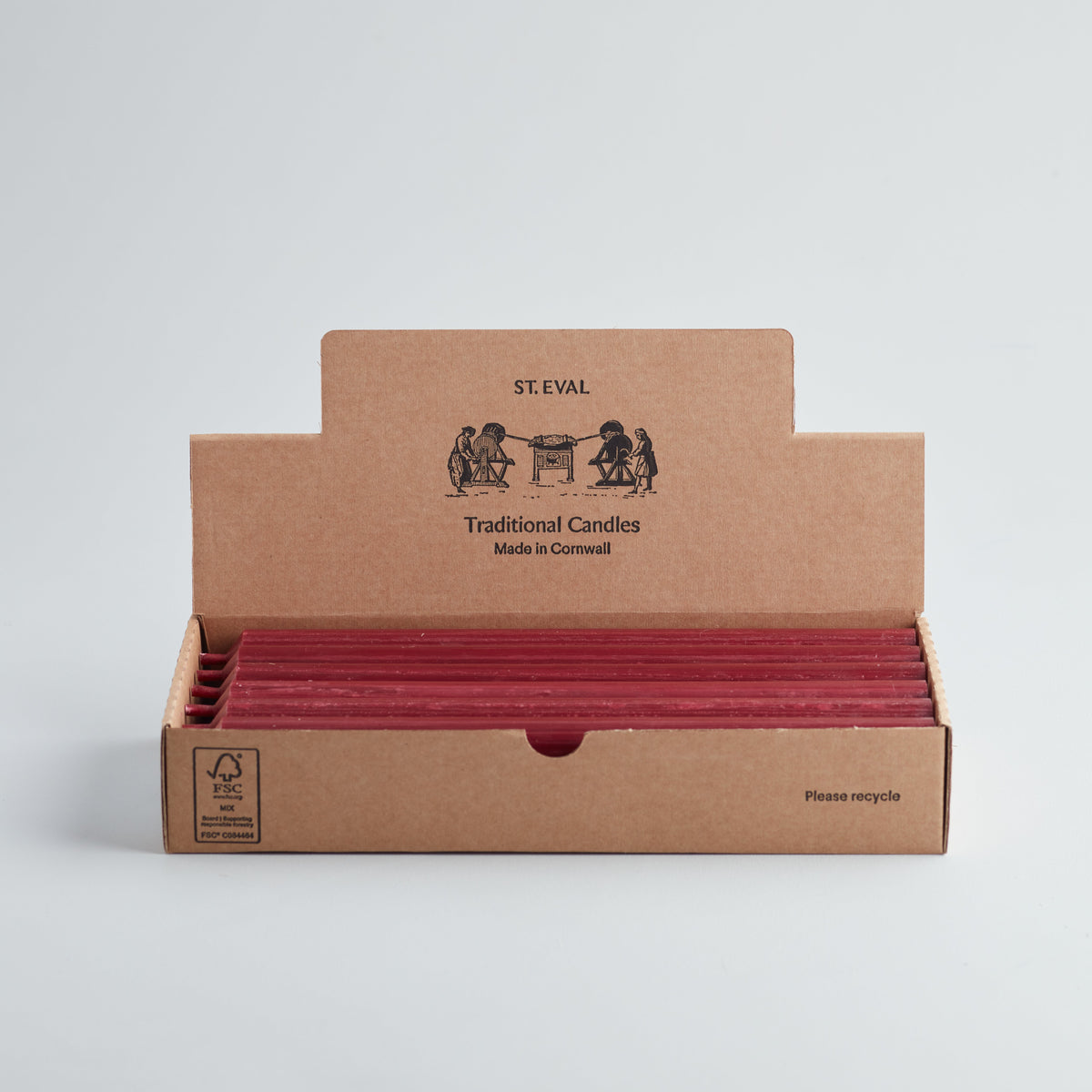 10 Bougies Rouges Classiques Pour Table - 24 Cm, 8h De Combustion, Anti-goutte - Spaas