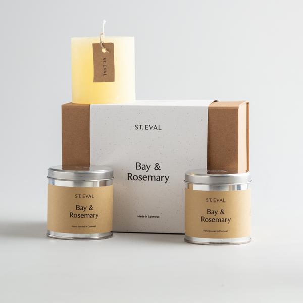 St Eval Bay & Rosemary, Lamorna Glass Candle – The Cornish Company St Eval Bay & Rosemary, Lamorna Glass Candle – The Cornish Company