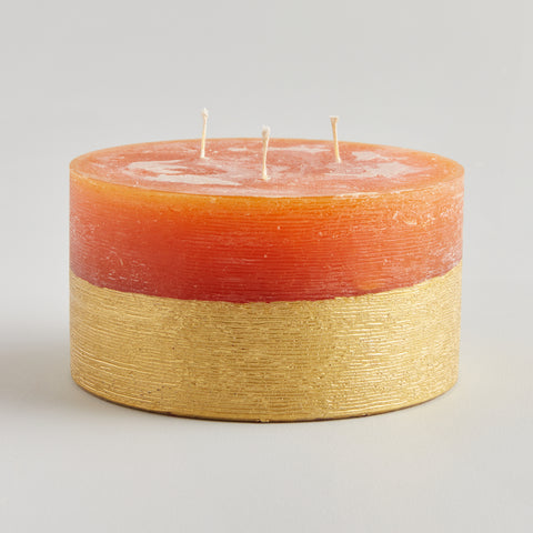 Orange & Cinnamon Scented Gold Dipped Multiwick Candle