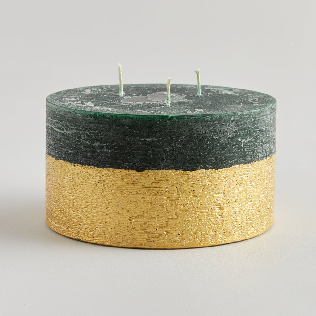 Winter Thyme Scented Gold Half Dipped Multiwick Candle
