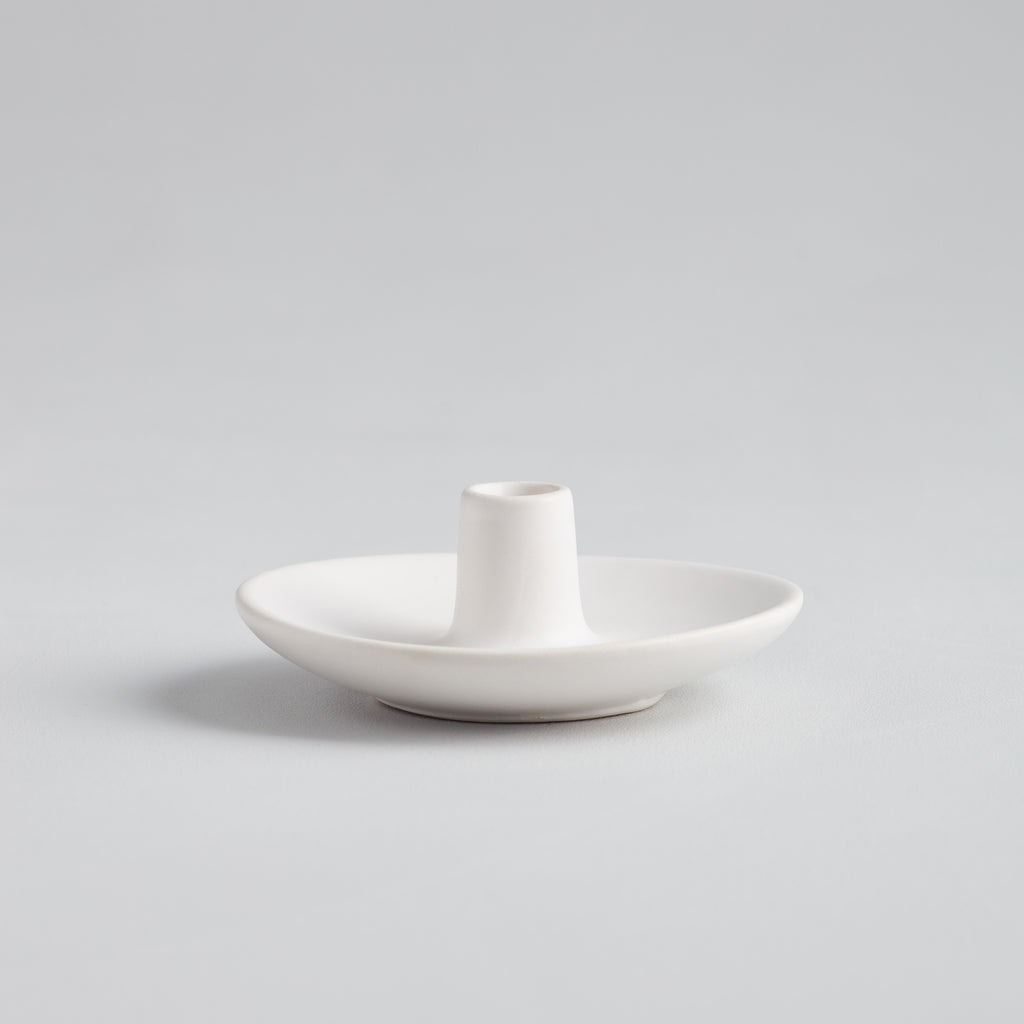Matte White Mini  ½” Candle Holder