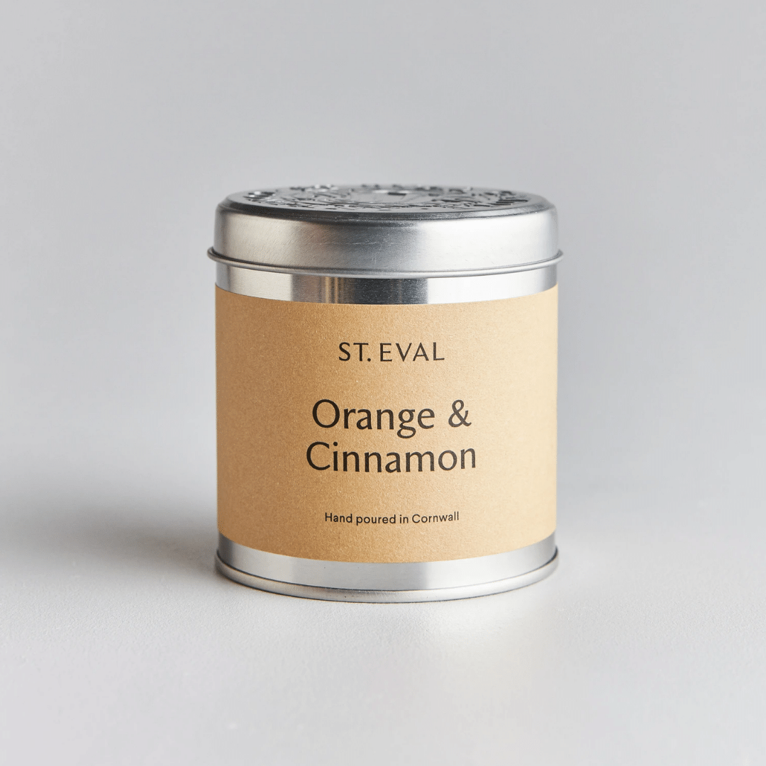 Orange & Cinnamon Scented Tin Candle ST. EVAL