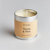 Thyme & Mint Scented Tin Candle